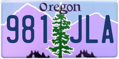 OR license plate 981JLA