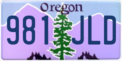 OR license plate 981JLD