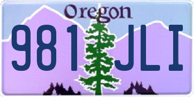 OR license plate 981JLI