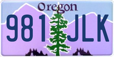 OR license plate 981JLK