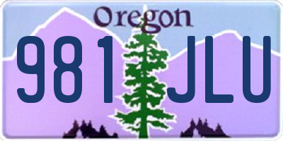 OR license plate 981JLU