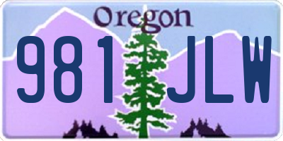 OR license plate 981JLW