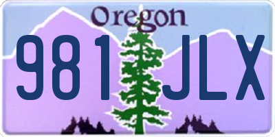 OR license plate 981JLX