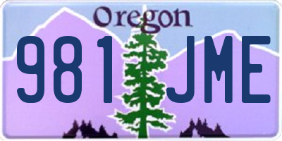 OR license plate 981JME