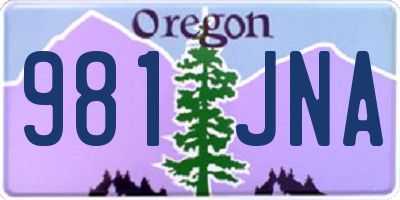 OR license plate 981JNA