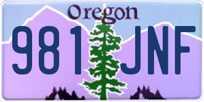 OR license plate 981JNF