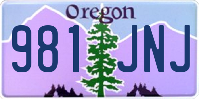 OR license plate 981JNJ