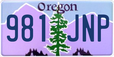 OR license plate 981JNP