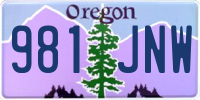 OR license plate 981JNW