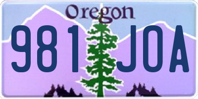 OR license plate 981JOA
