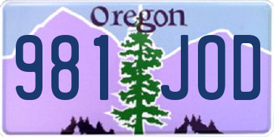 OR license plate 981JOD