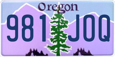 OR license plate 981JOQ