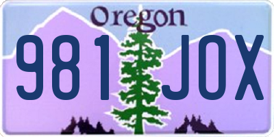 OR license plate 981JOX