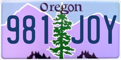 OR license plate 981JOY