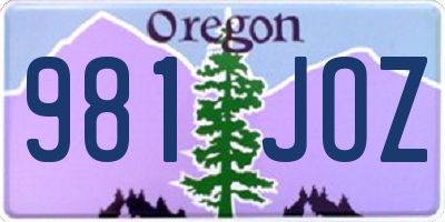 OR license plate 981JOZ