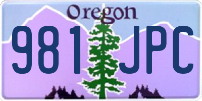 OR license plate 981JPC