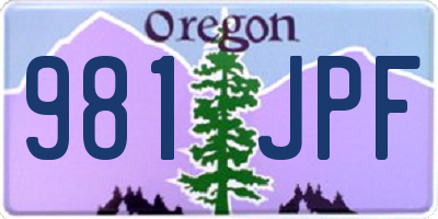 OR license plate 981JPF