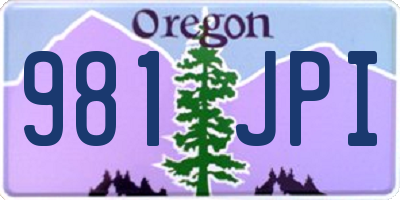 OR license plate 981JPI