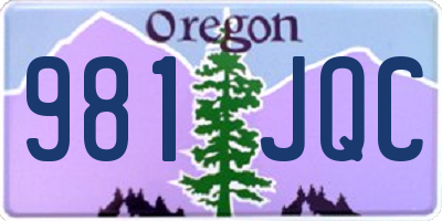 OR license plate 981JQC