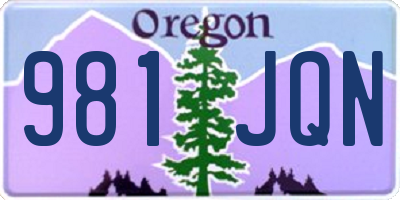 OR license plate 981JQN