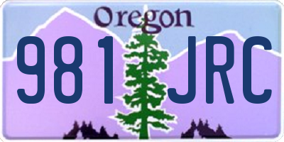 OR license plate 981JRC