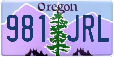 OR license plate 981JRL