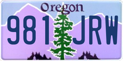 OR license plate 981JRW