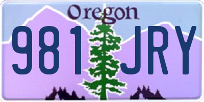 OR license plate 981JRY