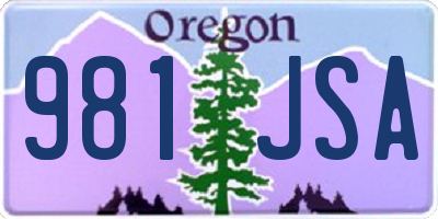 OR license plate 981JSA