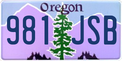 OR license plate 981JSB