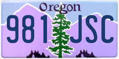OR license plate 981JSC
