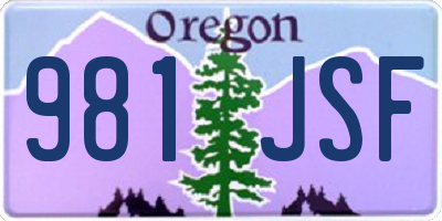 OR license plate 981JSF