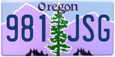 OR license plate 981JSG
