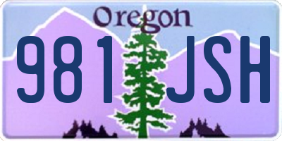 OR license plate 981JSH