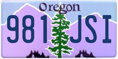 OR license plate 981JSI