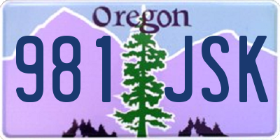 OR license plate 981JSK