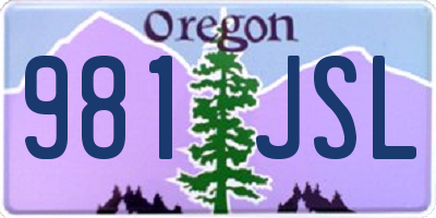 OR license plate 981JSL