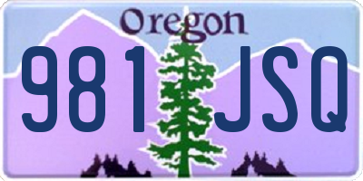 OR license plate 981JSQ