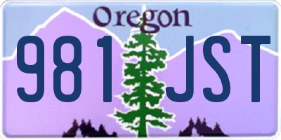 OR license plate 981JST