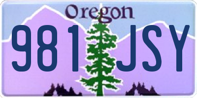 OR license plate 981JSY