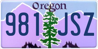 OR license plate 981JSZ