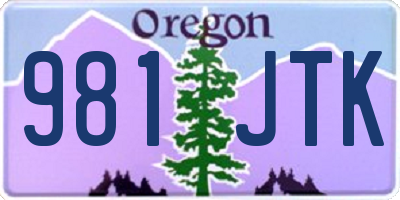 OR license plate 981JTK