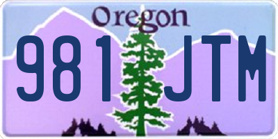 OR license plate 981JTM