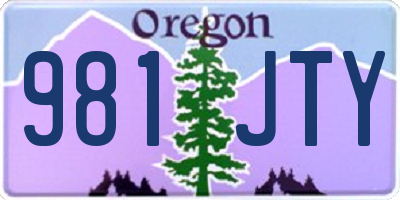 OR license plate 981JTY