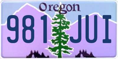 OR license plate 981JUI