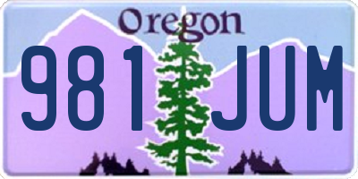 OR license plate 981JUM