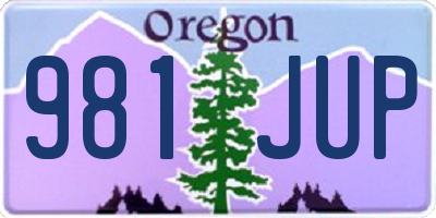 OR license plate 981JUP