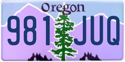 OR license plate 981JUQ