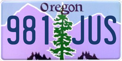 OR license plate 981JUS