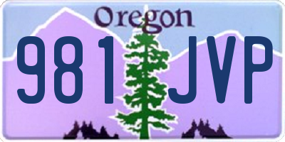 OR license plate 981JVP